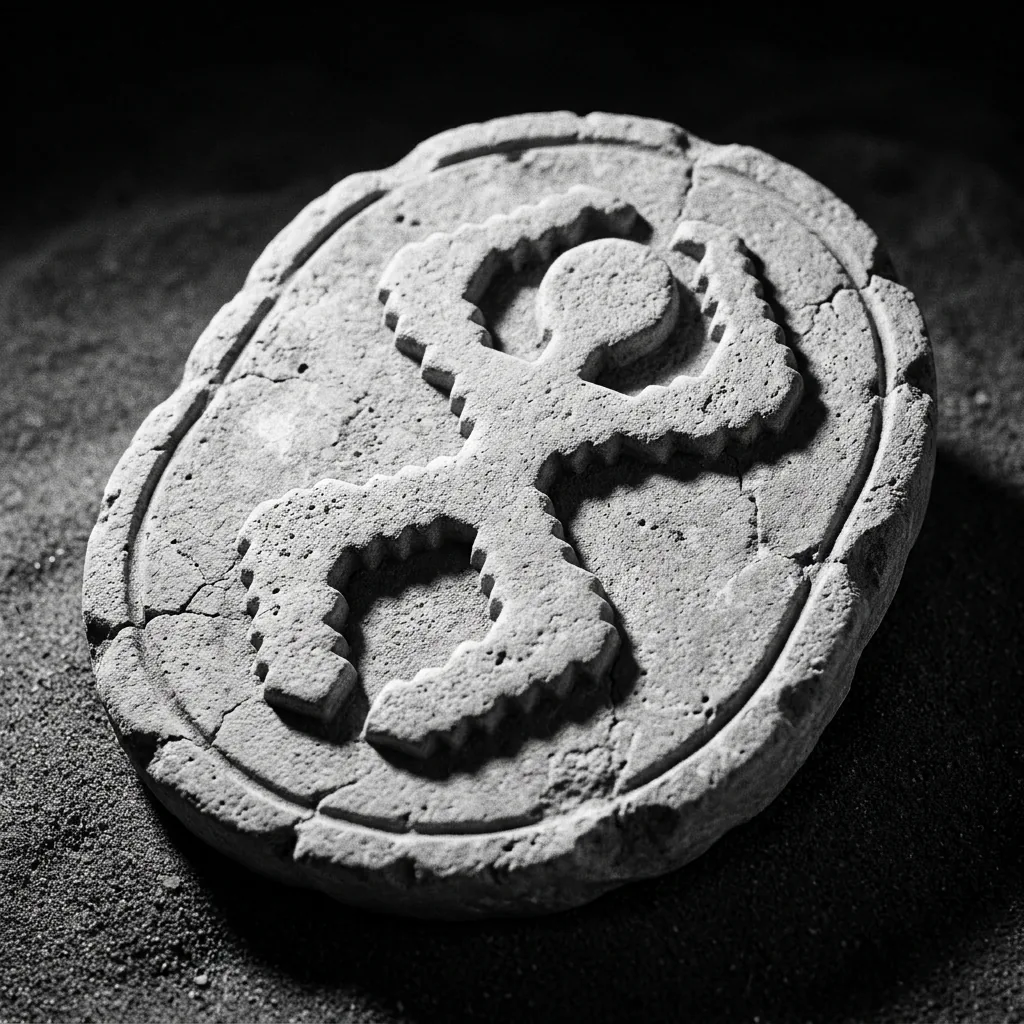 Symbol SKRYPT wyryty w kamieniu